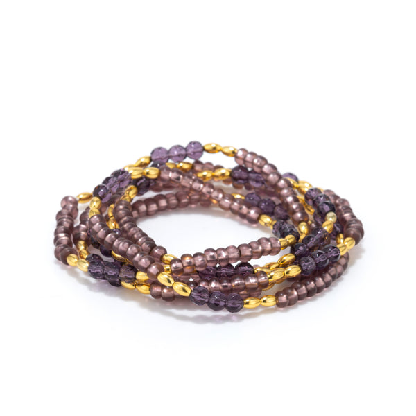 Nana Health Wrap-Bracelet With Pink and Purple Glass Beads SOLD OUT – MY  MAHANA