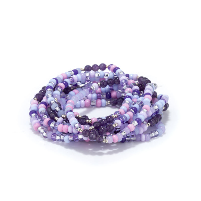 Nana Health Wrap-Bracelet With Pink and Purple Glass Beads SOLD